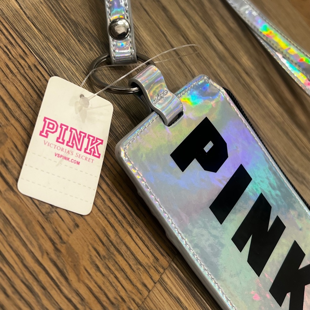 ✶Free!✶ PINK Wristlet + Lanyard Key Ring | FREE w/ $44 Purchase | Silver & Black - Picture 7 of 10